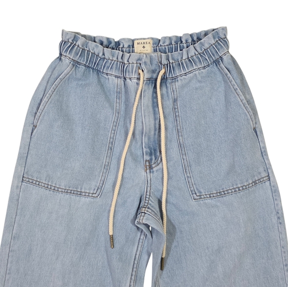 MAREA By Liz Joy Paper Bag Light Blue Denim With Drawstring Size XXS NWT - Picture 3 of 9